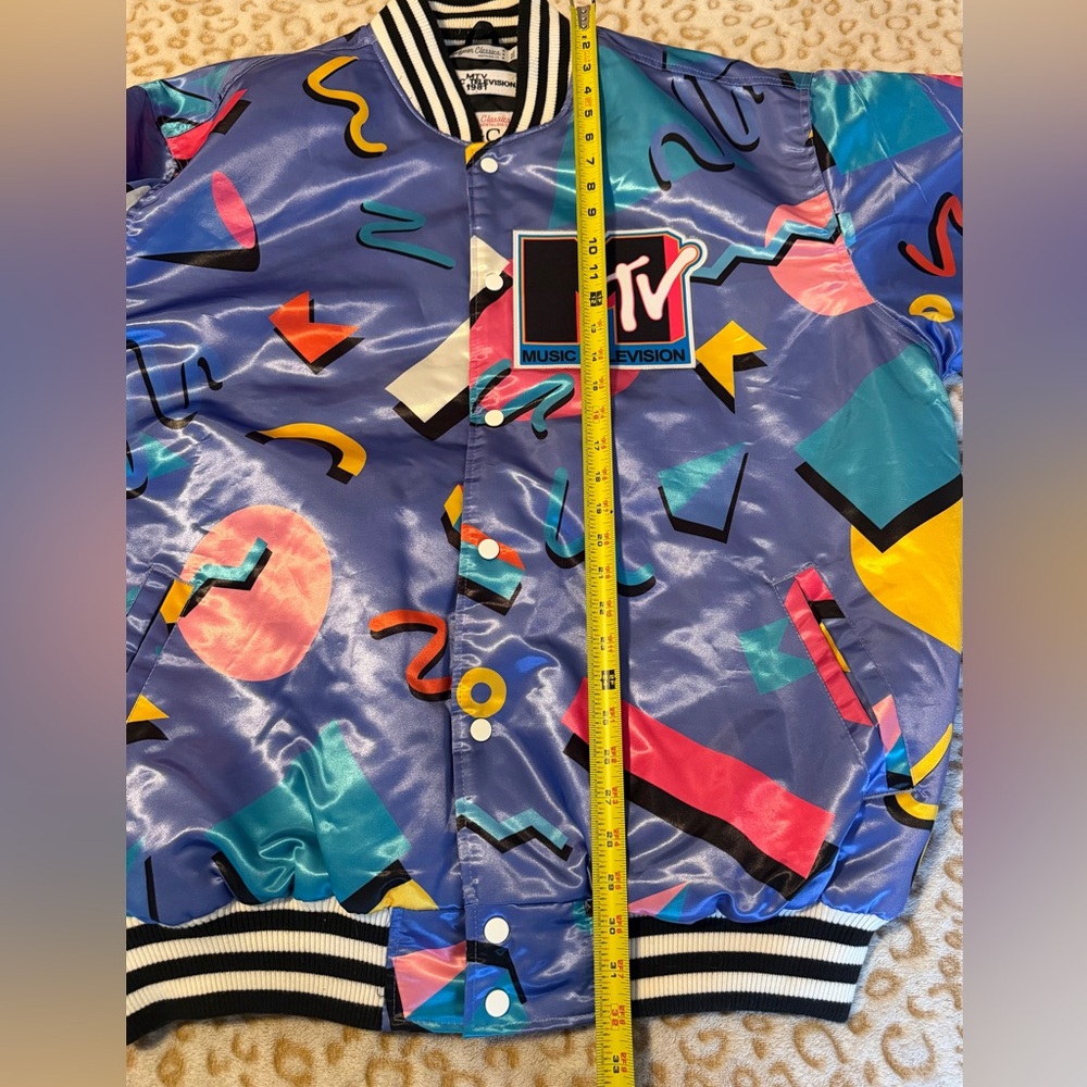 Vintage MTV Vibrant Blue and Multicolor Bomber Jacket Rare 
80s 1981 Unisex - Picture 6 of 10
